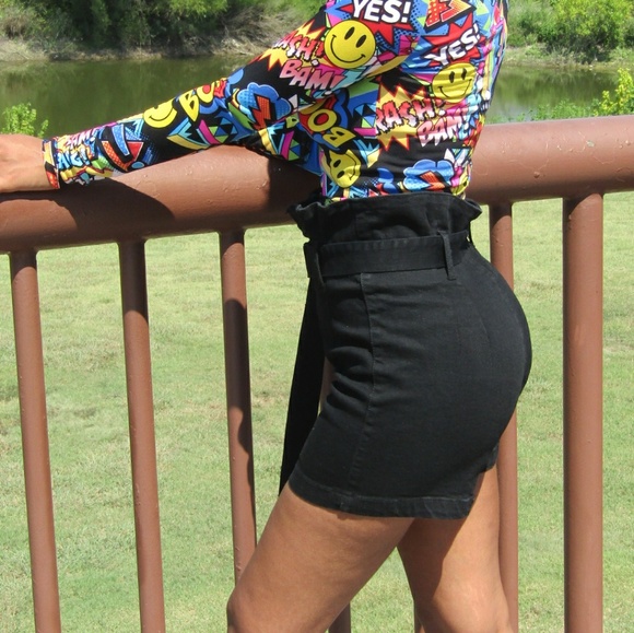 Utility belt denim shorts - Picture 3 of 4